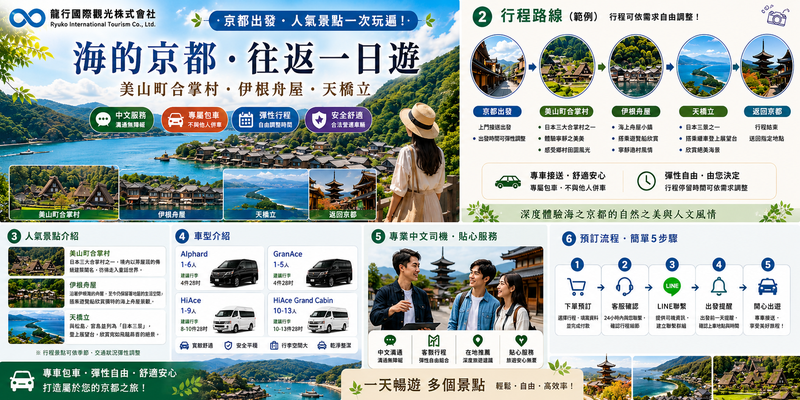 京都出發｜關西精選包車一日遊Kyoto Private Charter Tour｜Custom Day Trips to Kyoto, Nara, Kobe, Amanohashidate